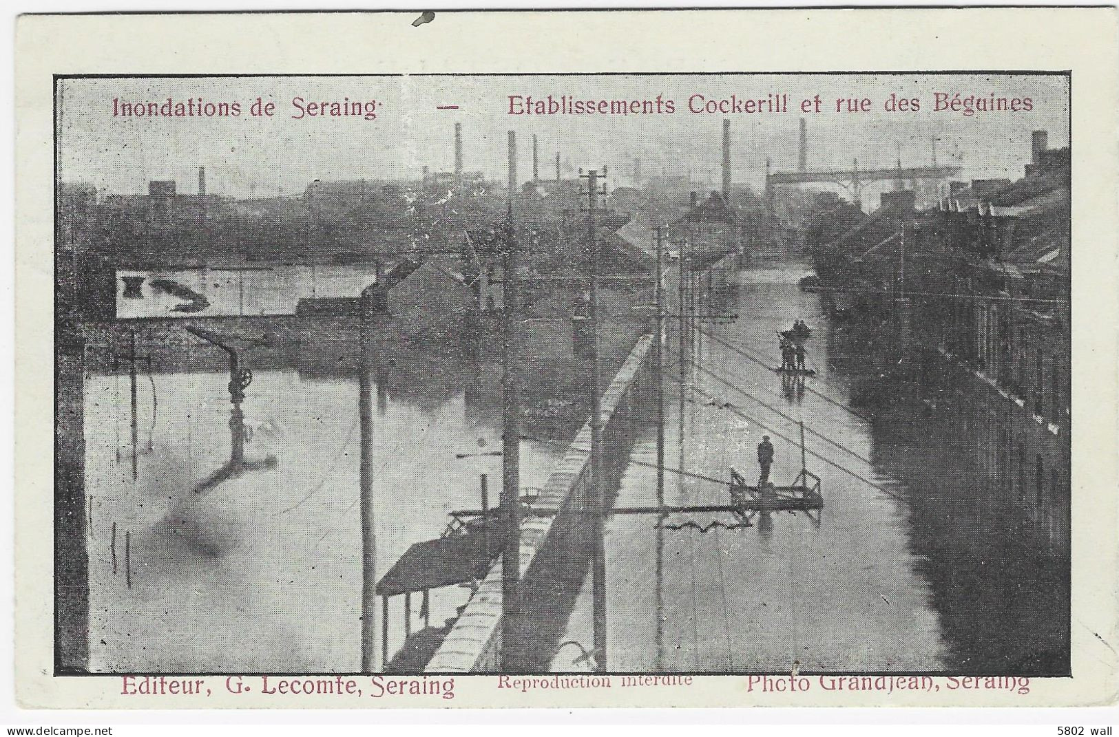 SERAING S/M : Inondations De Seraing - Etablissements Cockerill Et Rue Des Béguines - 1910 - Seraing