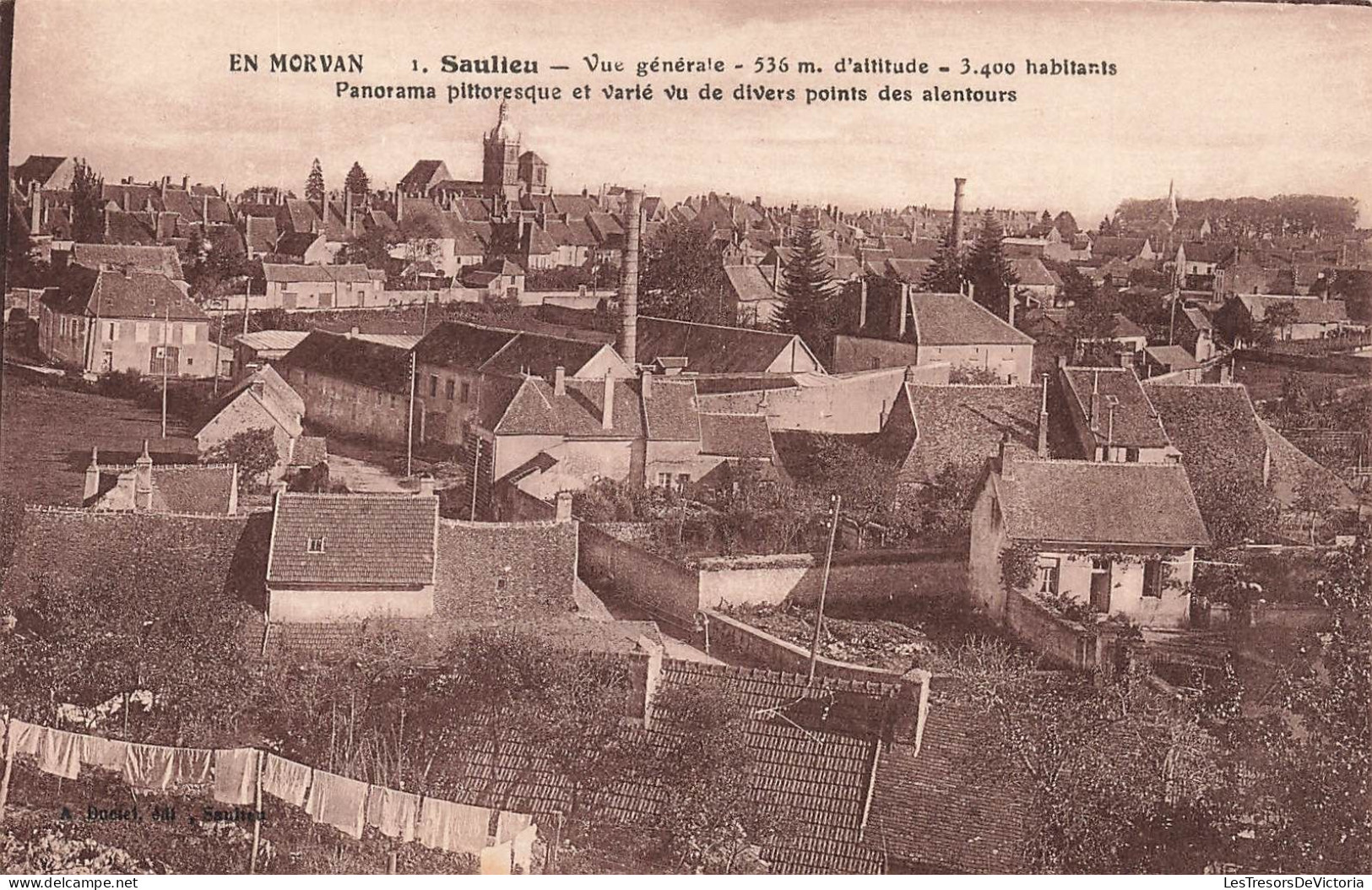 FRANCE - En Morvan - Saulieu - Vue Générale - 536 M Altitude - 3400 Habitants - Carte Postale Ancienne - Saulieu