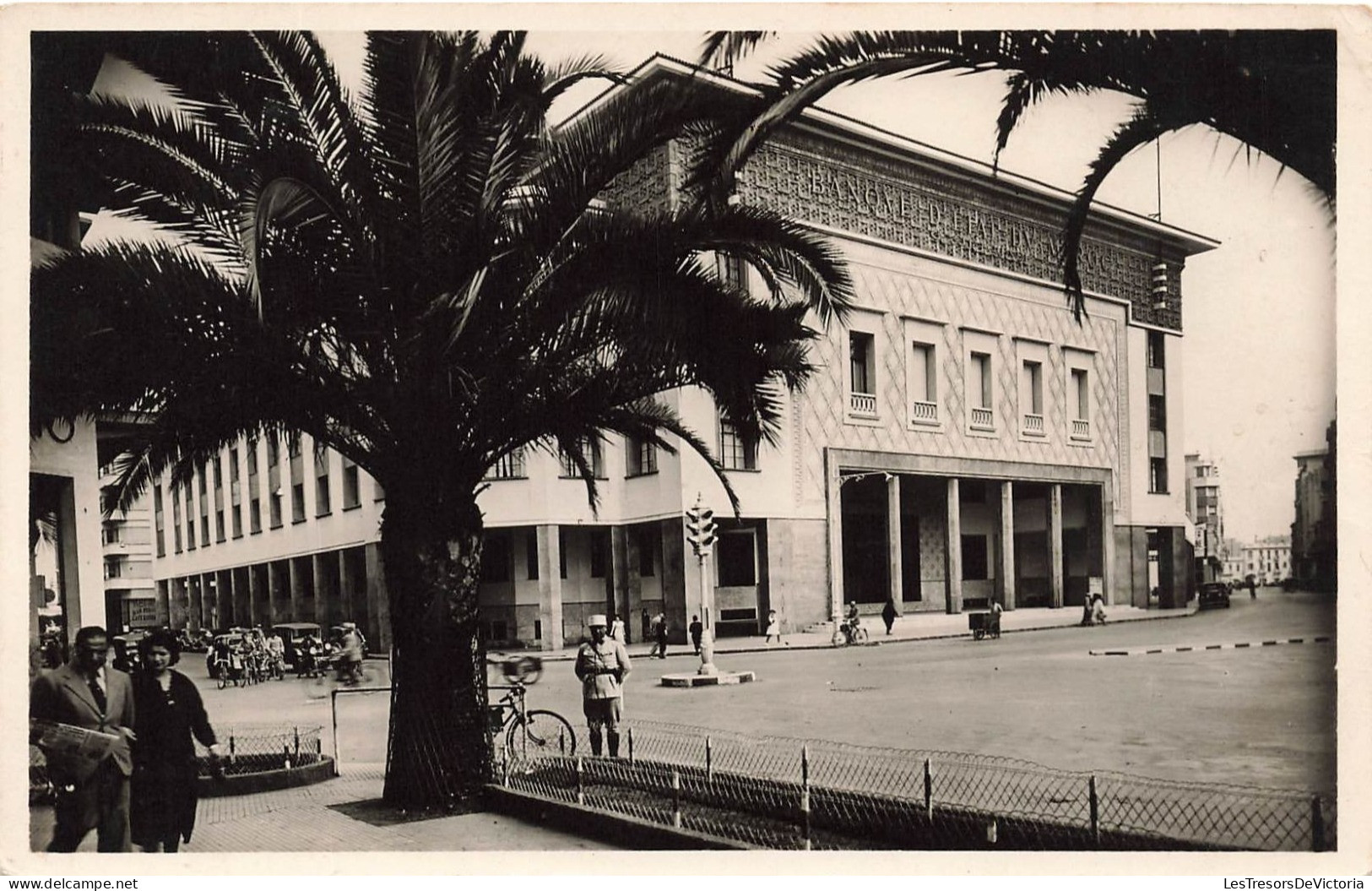 MAROC - La Casablanca - Vue Générale De La Banque D'etat Du Maroc - Vue De L'extérieur - Animé - Carte Postale Ancienne - Casablanca