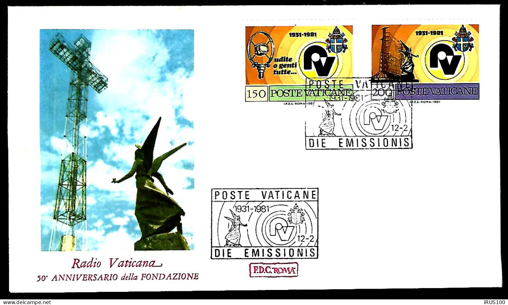 50ème ANNIVERSAIRE - RADIO VATICAN - (2 ENVELOPPES) - Telecom