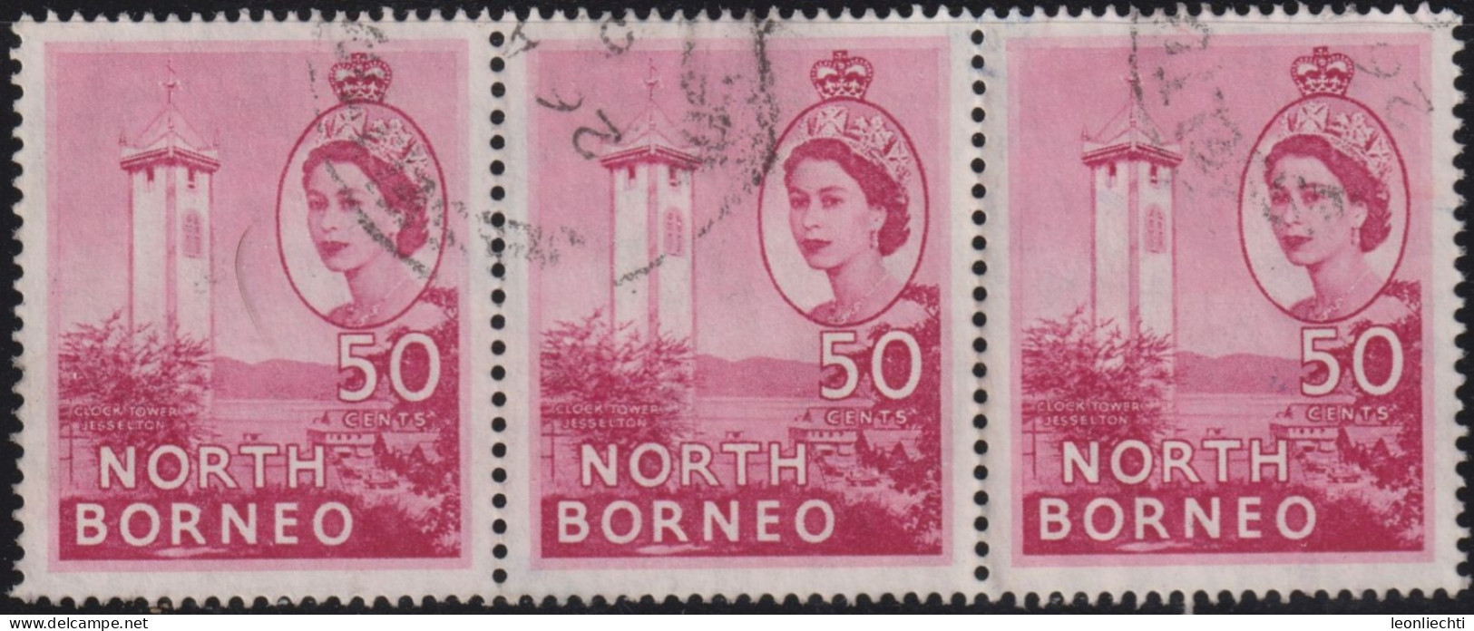 1959 Nordborneo (...-1963) ° Mi:NB 304, Sn:NB 271, Yt:NB 306, Sg:NB 382, Clock Tower, Jesselton - Borneo Del Nord (...-1963)