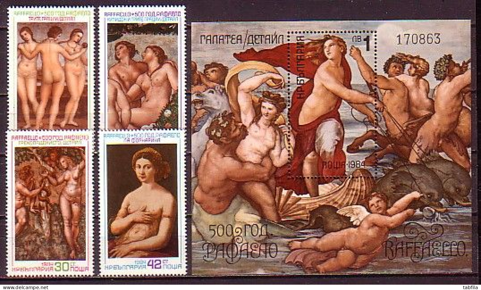 BULGARIA ~ 1984 - 500ans De La Naissance De Raphael -  4v** + MBl - MNH - Unused Stamps