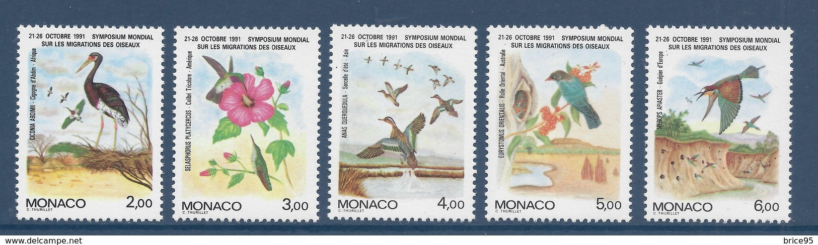 Monaco - YT N° 1754 à 1758 ** - Neuf Sans Charnière - 1991 - Nuevos