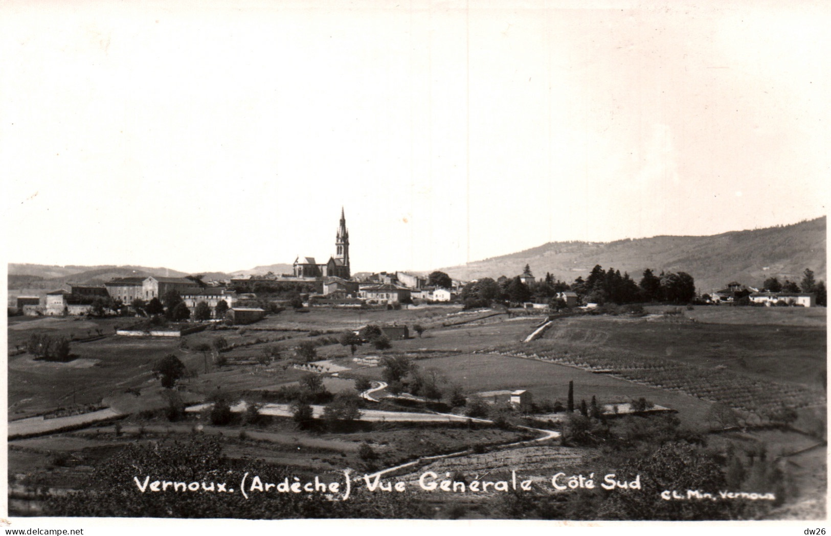 Vernoux-en-Vivarais (Ardèche) Vue Générale Côté Sud - Cliché Min - Carte De 1958 - Vernoux