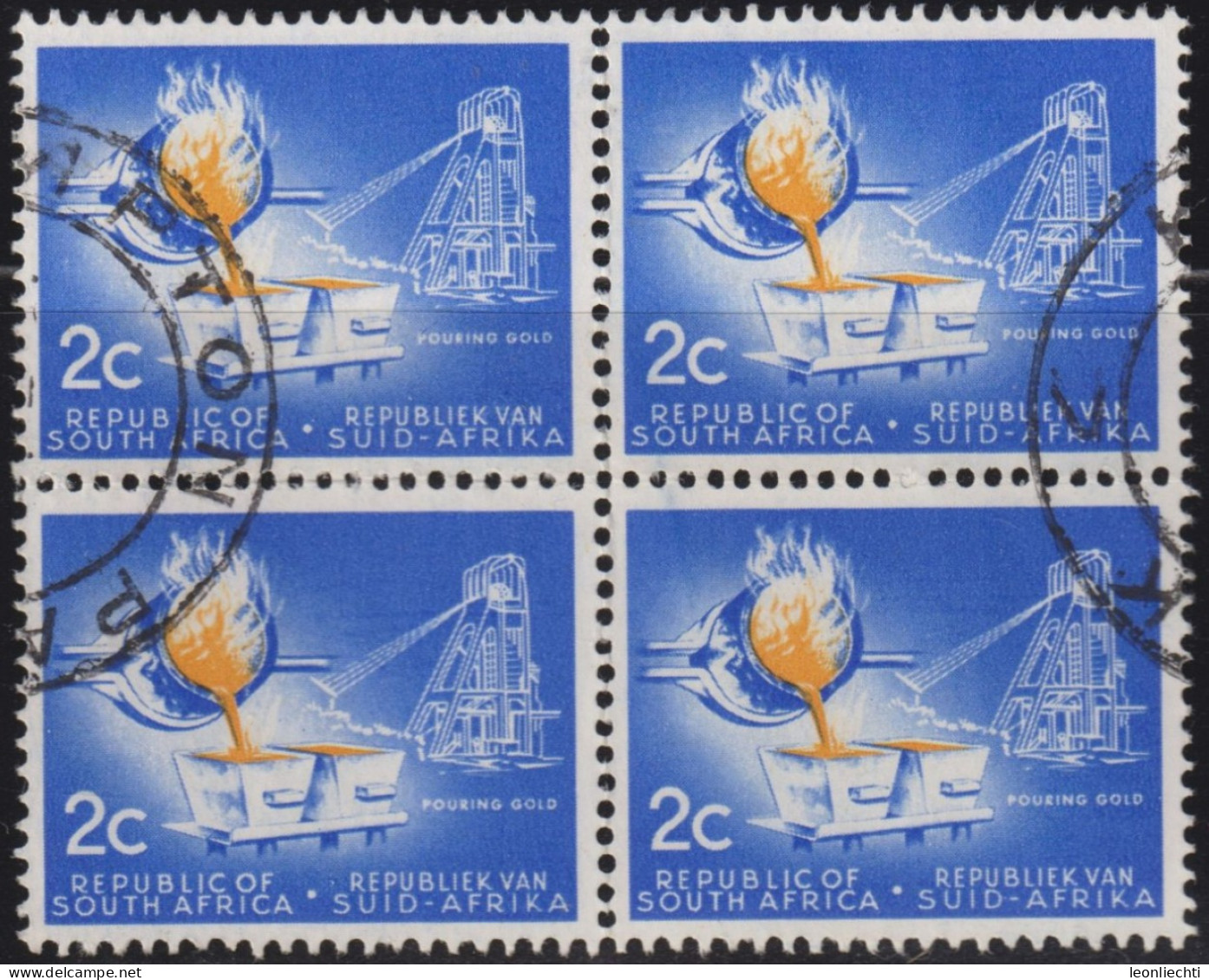 1961 Südafrika (1961-...) ° Mi:ZA 301, Sn:ZA 270, Yt:ZA 266, Sg:ZA 212, SAC:ZA 211, Pouring Gold - Used Stamps