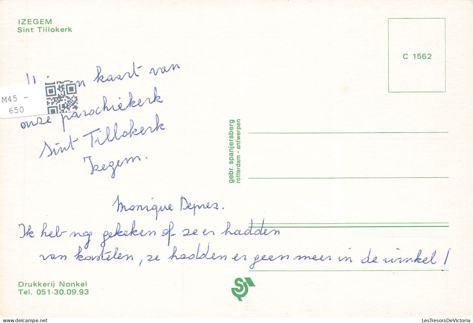 BELGIQUE - Izegem - Sint Tillokerk - Colorisé  - Carte Postale - Izegem