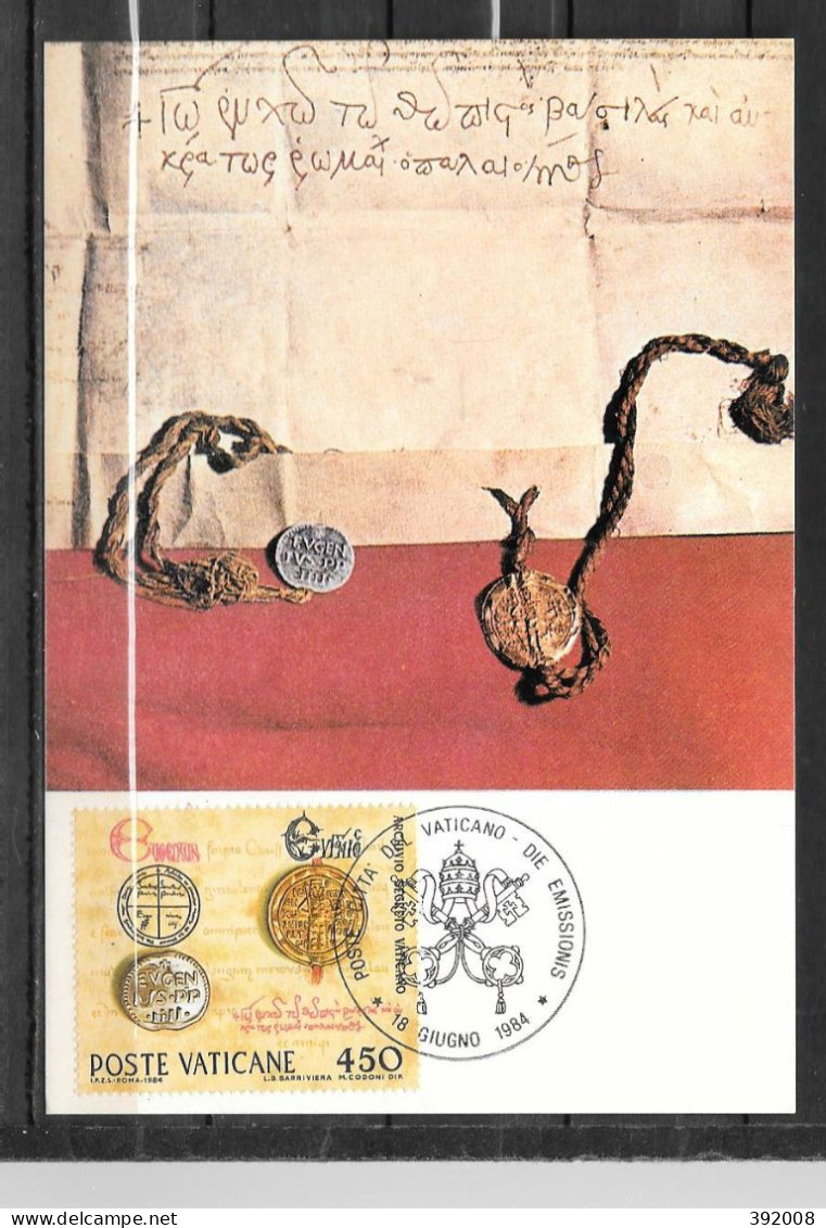 1984 - 752 - Institutions Culturelles Et Scientifiques Du Vatican - 41 - Maximum Cards