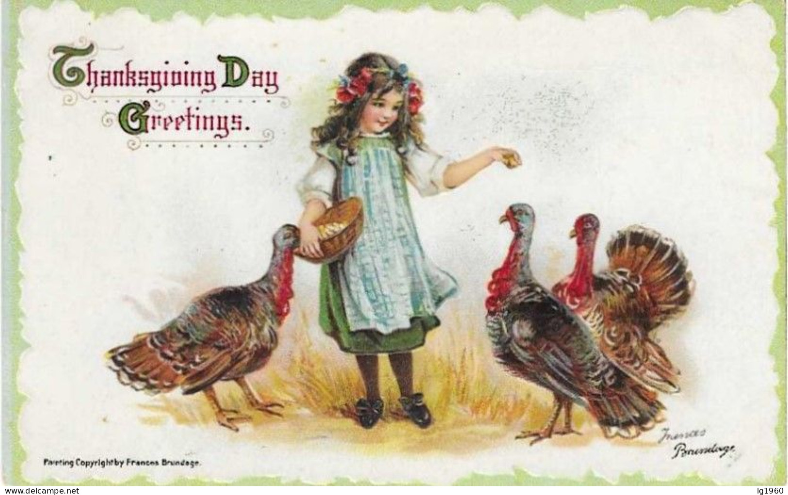THANKSGIVING -  Frances Brundage - Reliefkaart - Embossed  - Cpa Gaufrée - Thanksgiving
