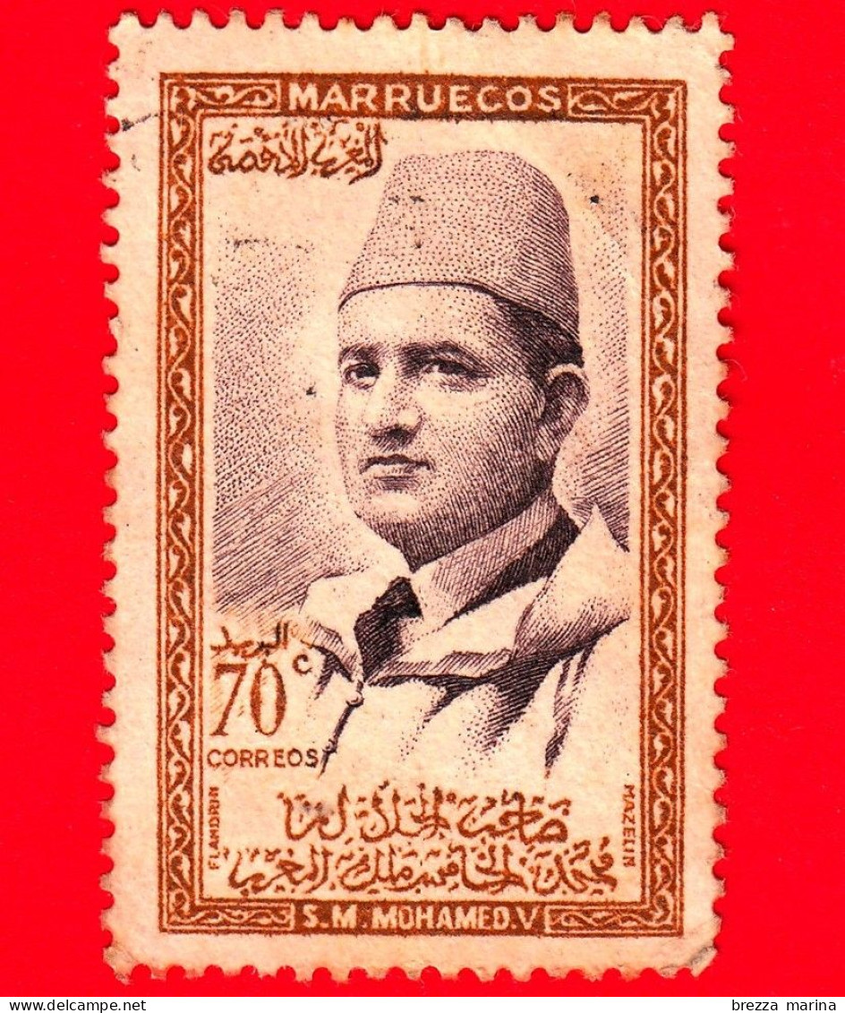 MAROCCO - Usato - Marruecos - 1956 - Mohamed V - 70 - Marocco Spagnolo