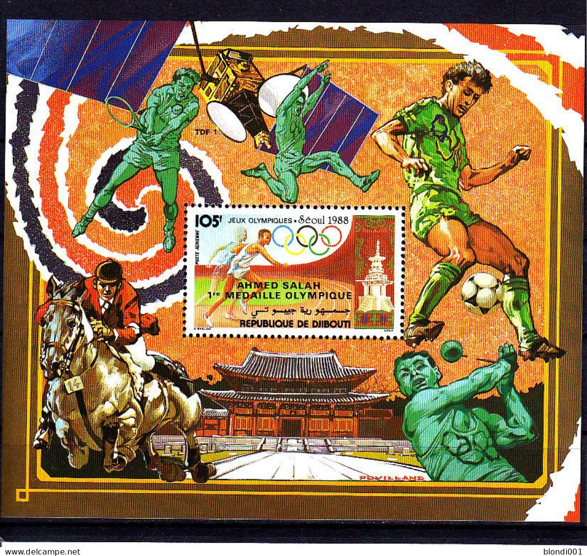 Olympics 1988 - Soccer - SPACE - DJIBOUTI - S/S Perf. Ovp MNH - Summer 1988: Seoul