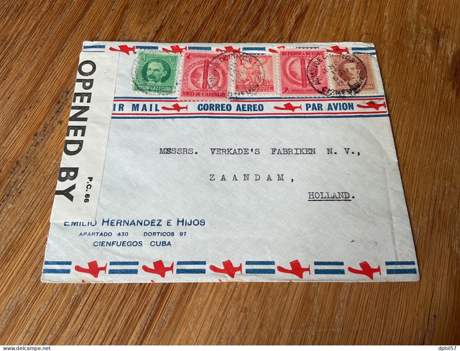 Cuba : Pli Envoyé Vers La Hollande (15/06/1940) + Censure - Storia Postale