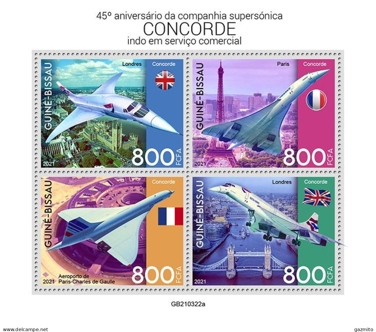 Guinea Bissau 2021, Concorde, Bridge, 4val In BF - Concorde