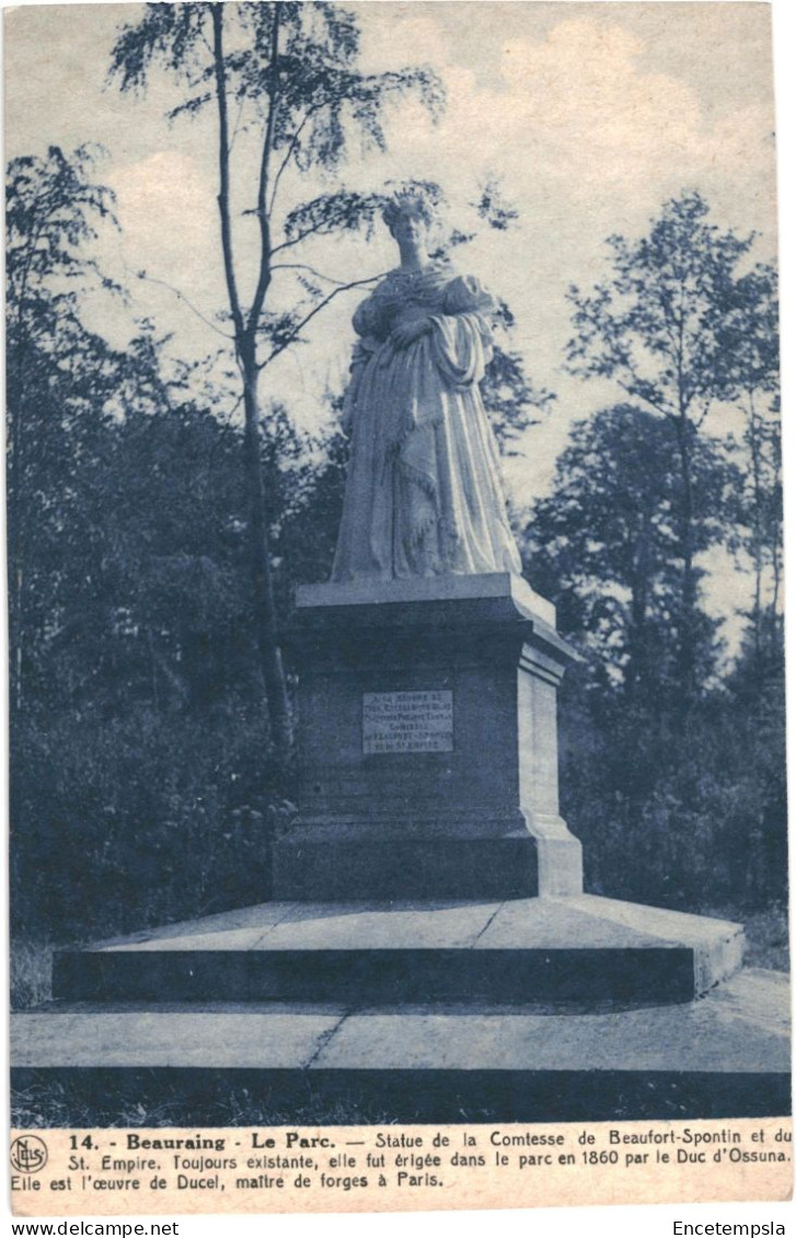 CPA Carte Postale Belgique Beauraing Le Parc  Statue De La Comtesse De Beaufort Spontin  VM78674 - Beauraing