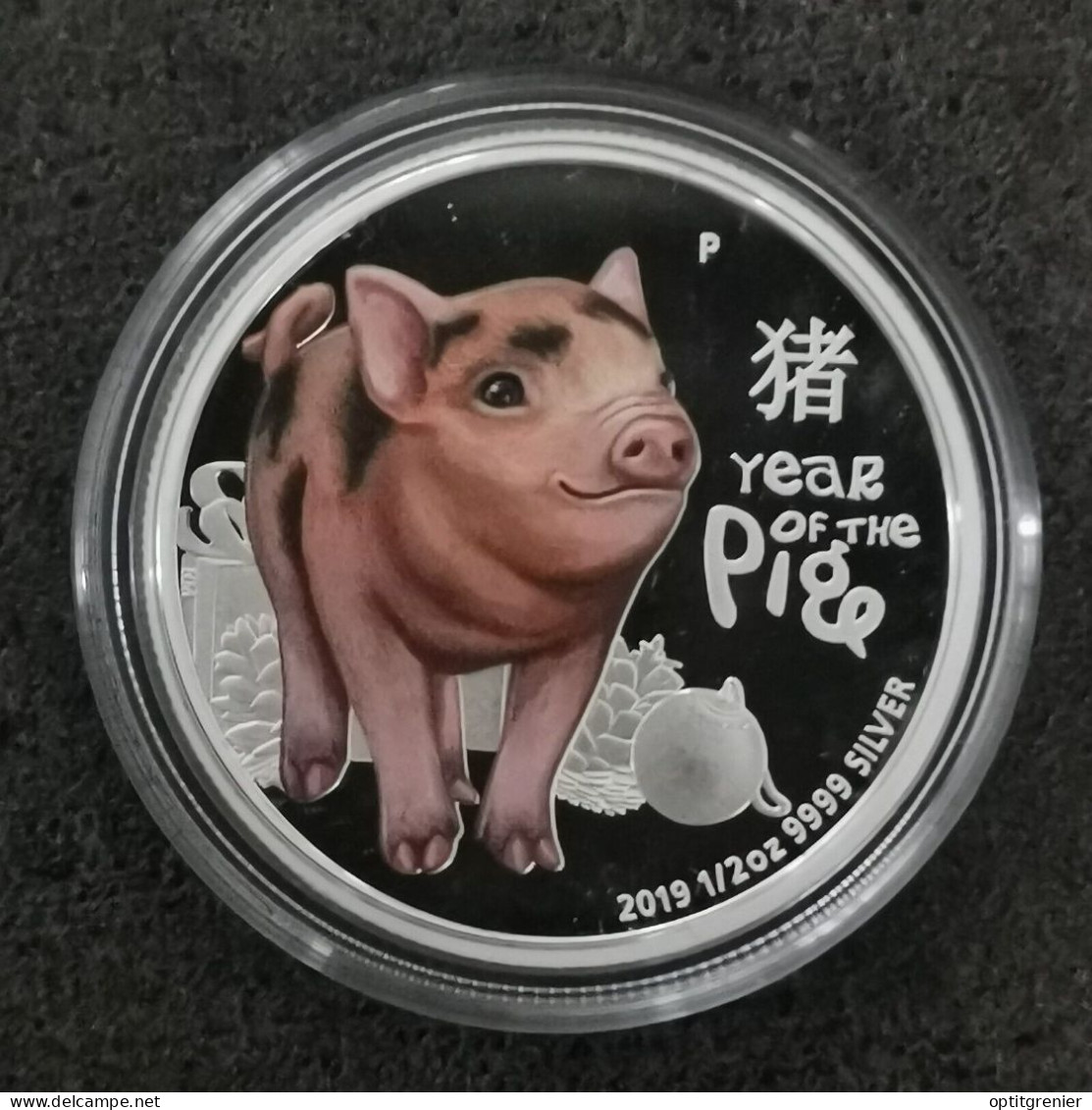 COFFRET 50 CENTS ARGENT BE 2019 P ANNEE DU COCHON TUVALU / 1/2 OZ SILVER 9999 - Tuvalu