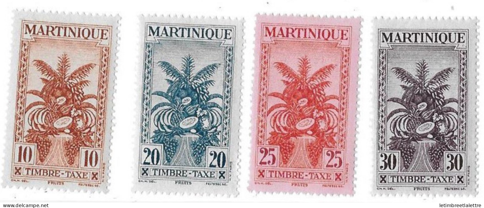 Martinique - TAXE - YT N° 23 à 26 ** - Neuf Sans Charnière - Postage Due