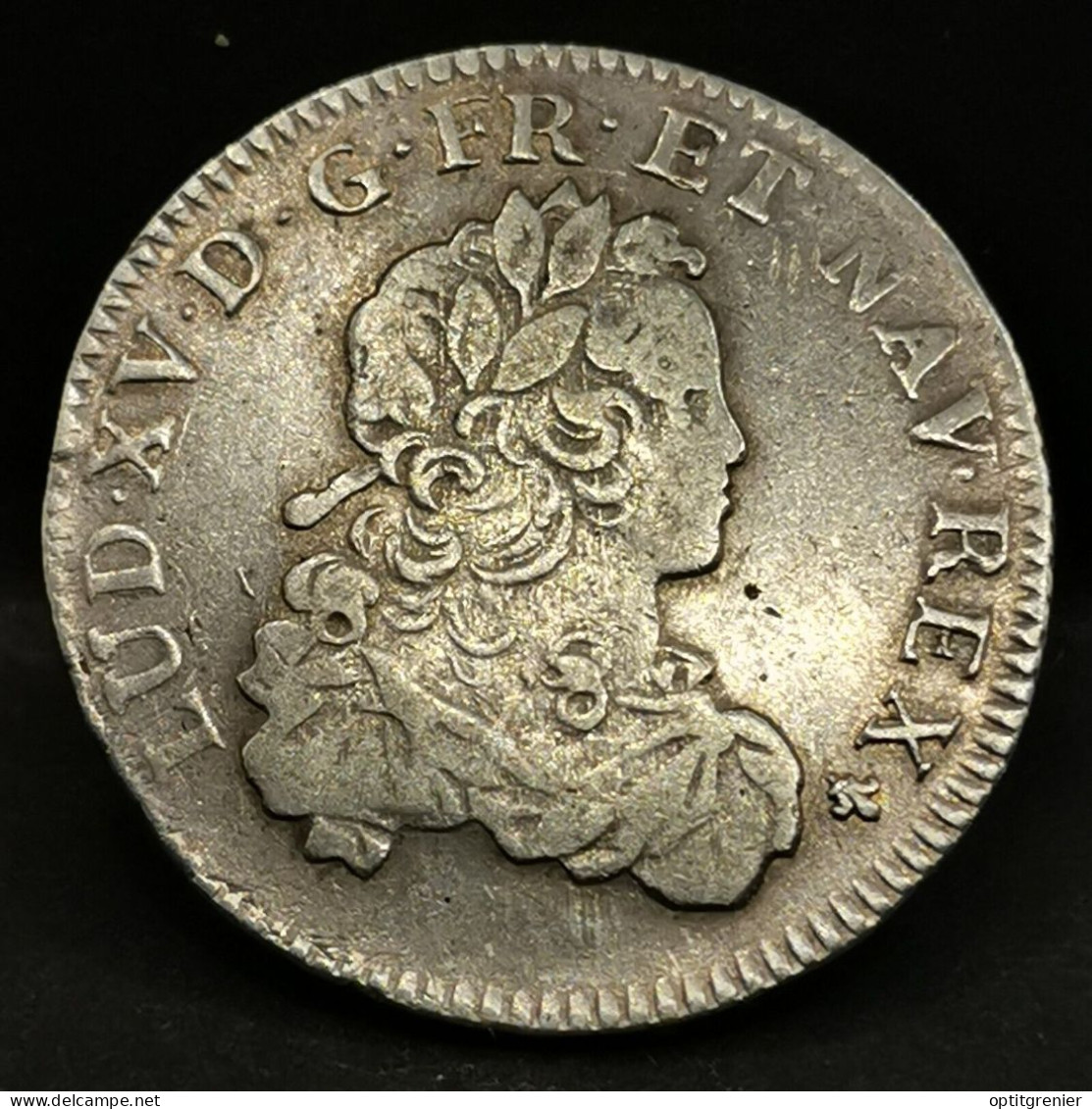 1/3 ECU DE FRANCE ARGENT LOUIS XV 1722 K BORDEAUX 26.5mm 8.05g FRANCE / SILVER - 1715-1774 Luigi XV Il Beneamato
