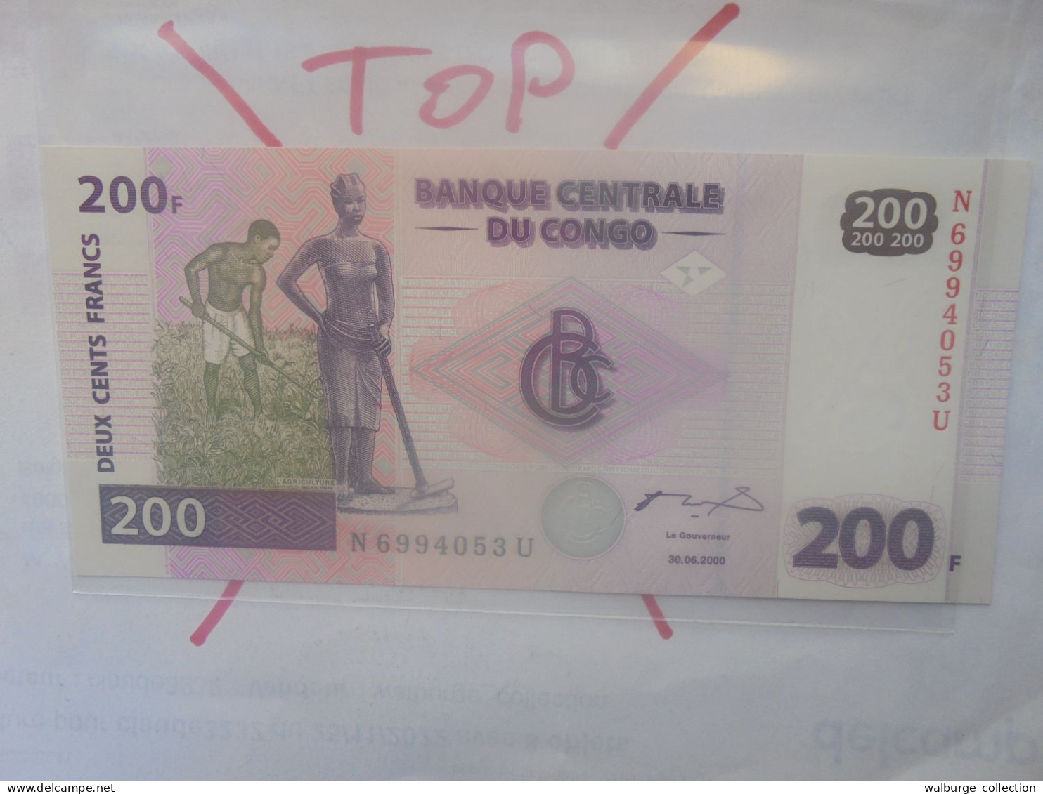 CONGO 200 FRANCS 2000 Neuf (B.33) - Democratic Republic Of The Congo & Zaire