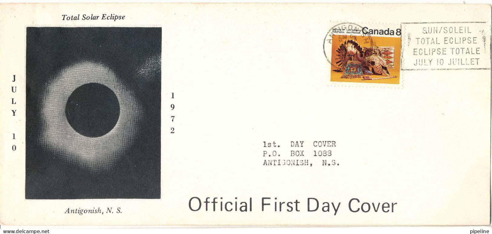 Canada FDC 10-7-1972 Total Solar Eclipse With Cachet Official First Day Cover - 1971-1980