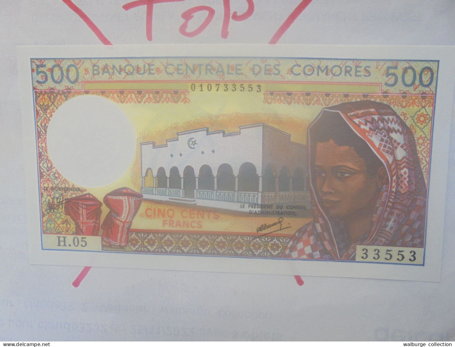 COMORES 500 FRANCS 1986-2004 Neuf (B.33) - Comoros