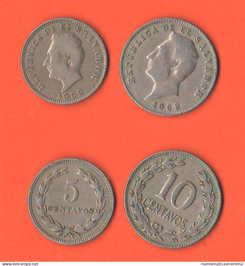 El Salvador 5 Centavos 1959 + 10 Centavos 1969 - Salvador