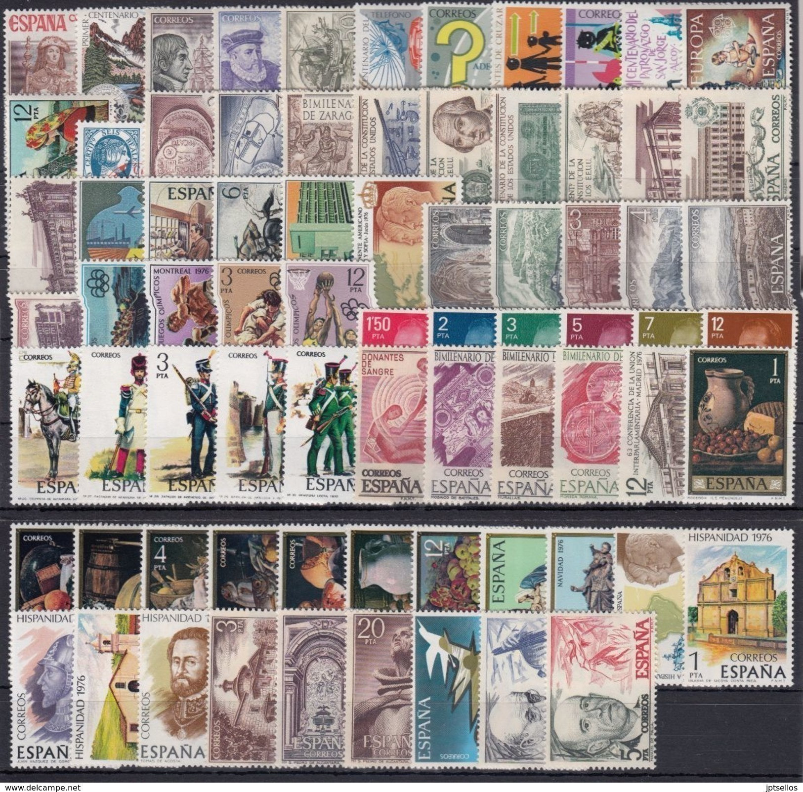 ESPAÑA 1976 Nº 2306/2380 AÑO COMPLETO NUEVO, MNH **,75 SELLOS - Ganze Jahrgänge