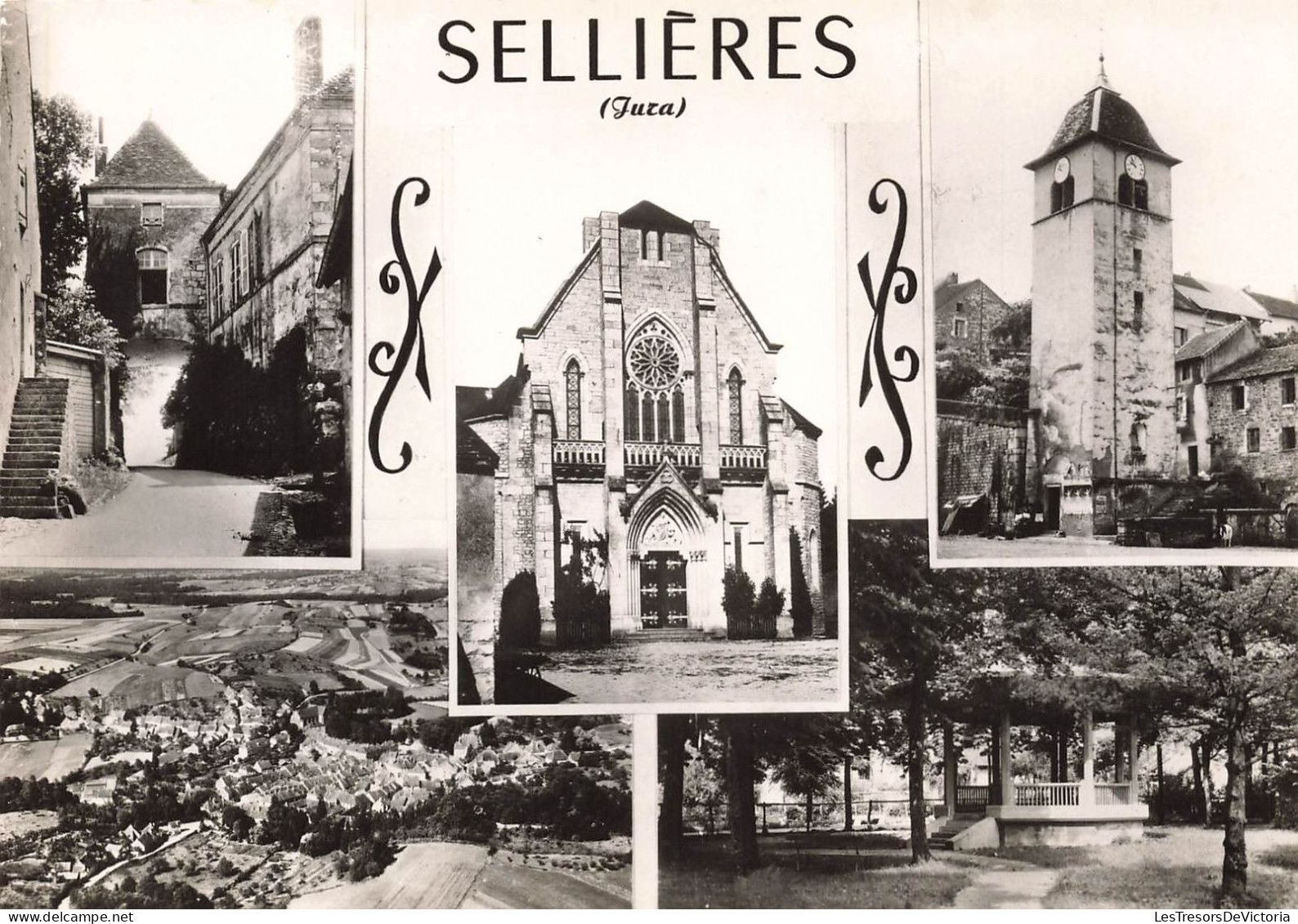 FRANCE - Sellières (Jura) - Multivues De Différents Endroits - Différents édifices - Carte Postale Ancienne - Lons Le Saunier