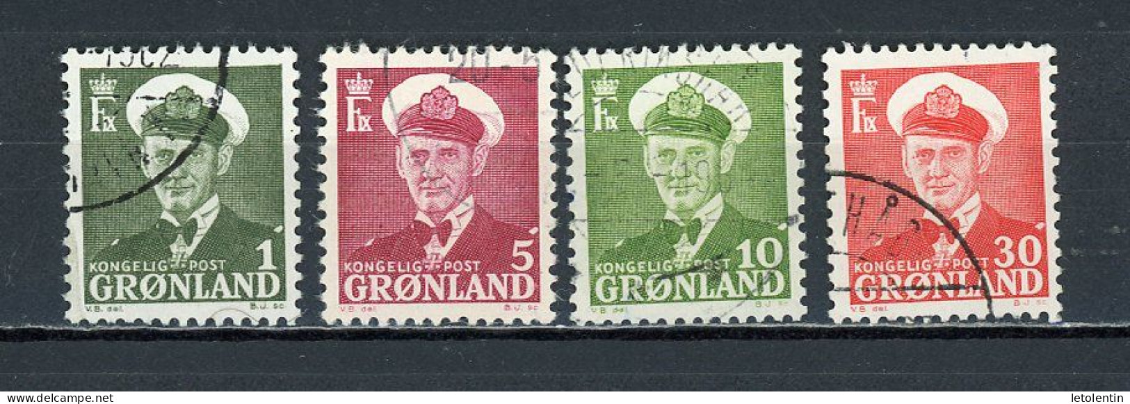 GROENLAND - FREDERIC IX - N° Yvert 19+20+21+23B Obli. - Used Stamps