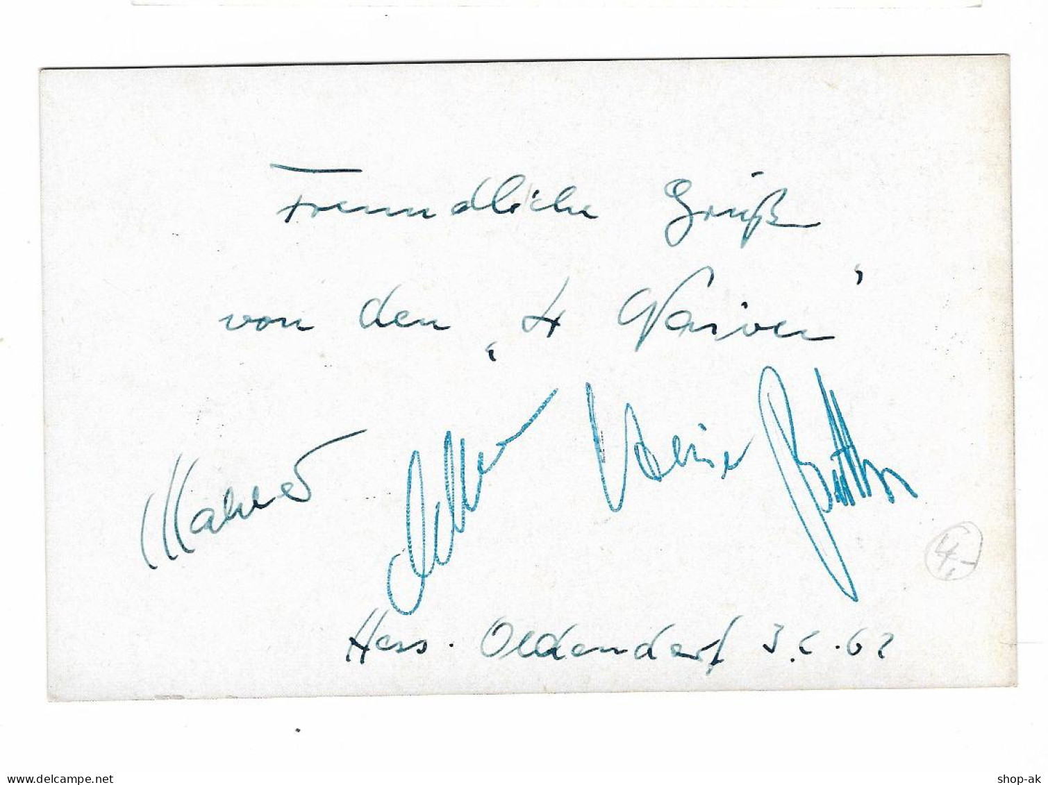 Y21933/ Die 4 Naiven  Variete Komiker  Sänger Rückseite Autogramme 1962 - Handtekening