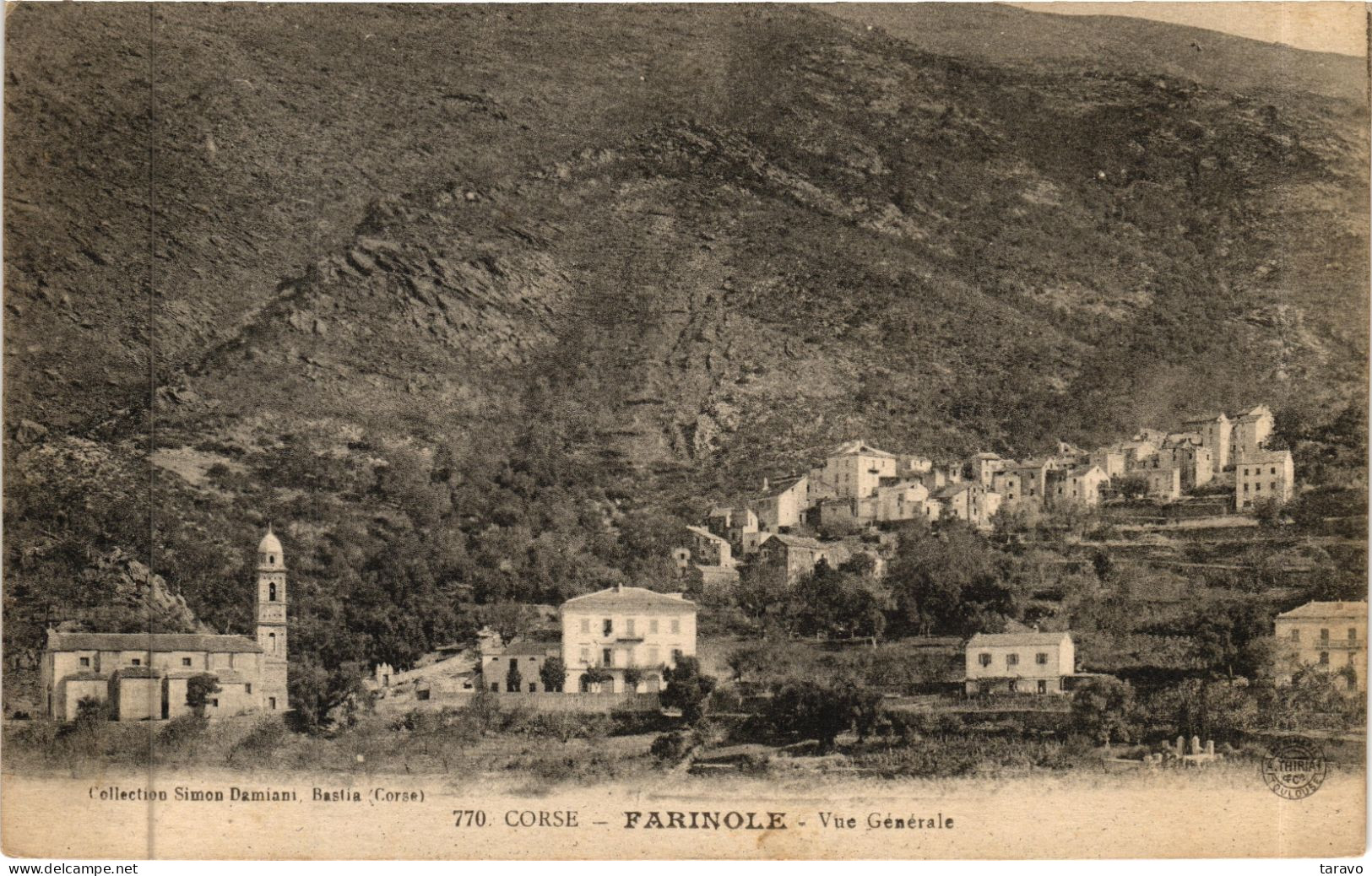 CORSE NEBBIO - Belle Vue Générale Des Hameaux De FARINOLE - Eglise St Côme Et St Damien - 1918 - Autres & Non Classés