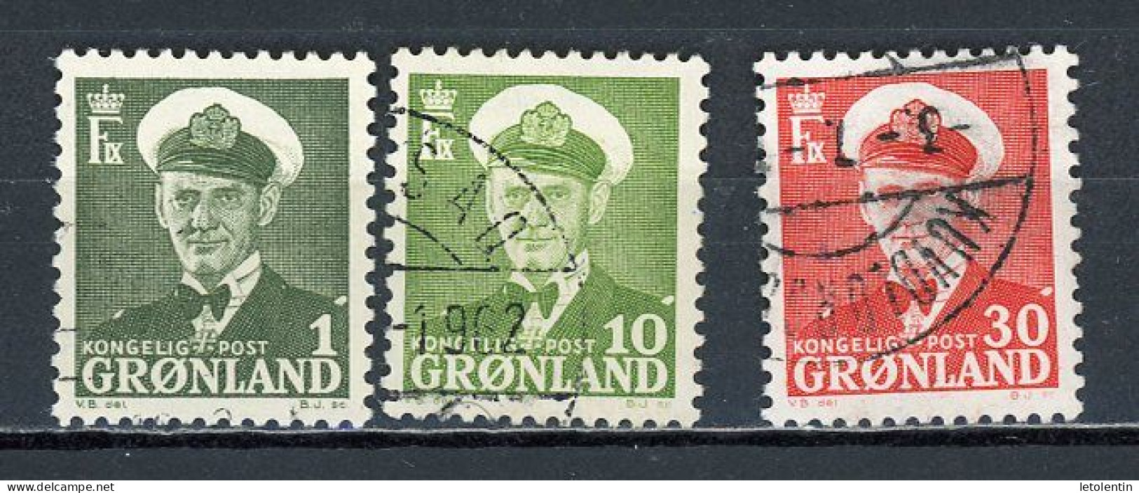 GROENLAND - FREDERIC IX - N° Yvert 19+21+23B Obli. - Gebraucht