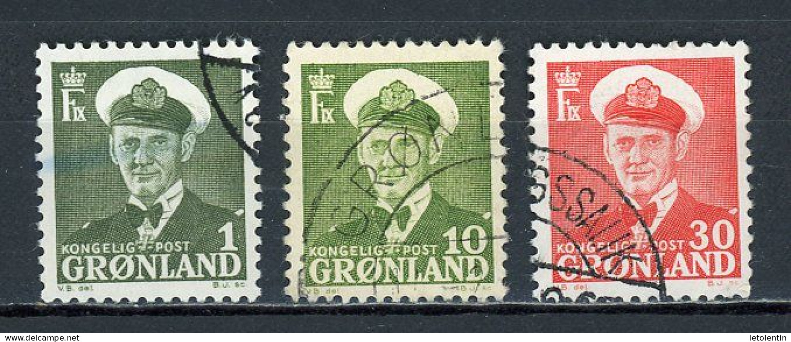 GROENLAND - FREDERIC IX - N° Yvert 19+21+23B Obli. - Gebraucht