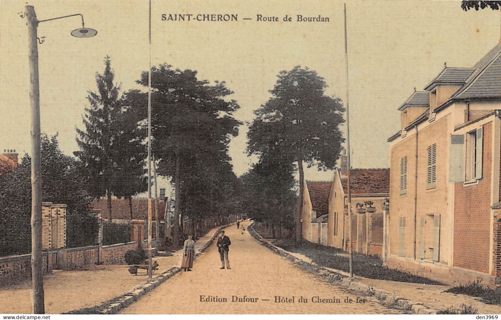 SAINT-CHERON (Essonne) - Route De Bourdan - Tirage Toilée Couleurs (RARE) - Saint Cheron