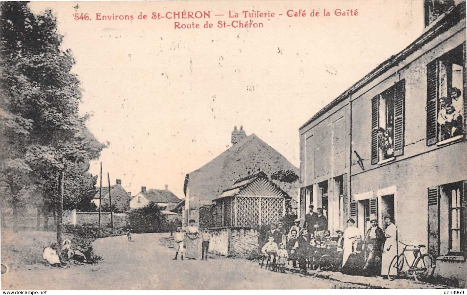 Route De SAINT-CHERON (Essonne) - La Tuilerie - Café De La Gaîté - Ecrit (2 Scans) Jacquot Darny - Saint Cheron