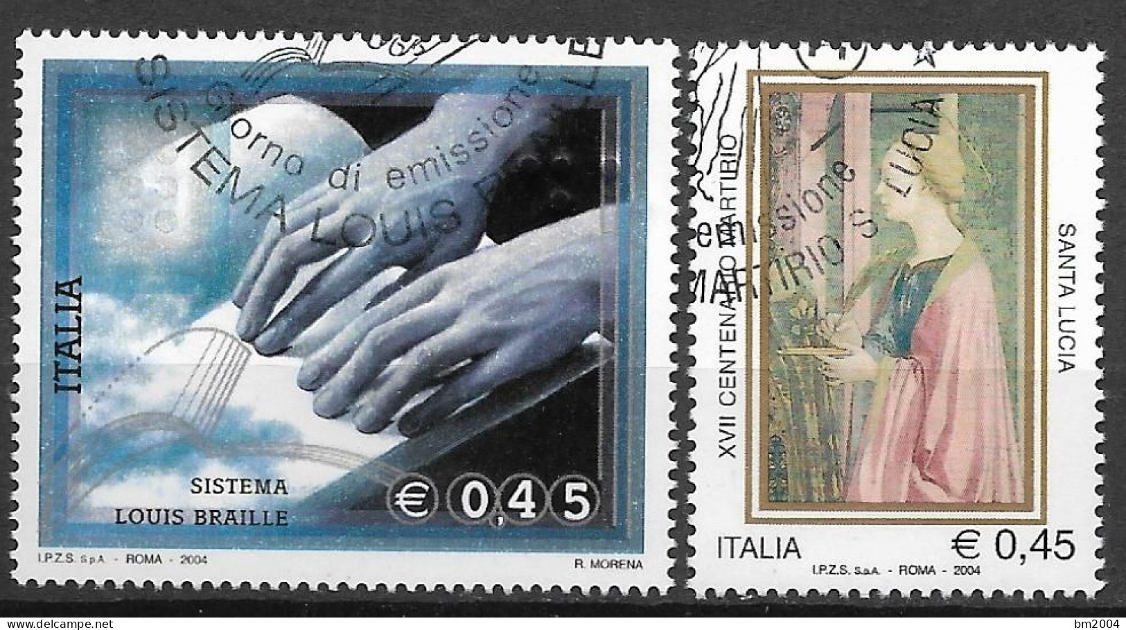 2004 Italien  Mi. 3003-4 FD-used  Braille-Blindenschrift - 2001-10: Usati