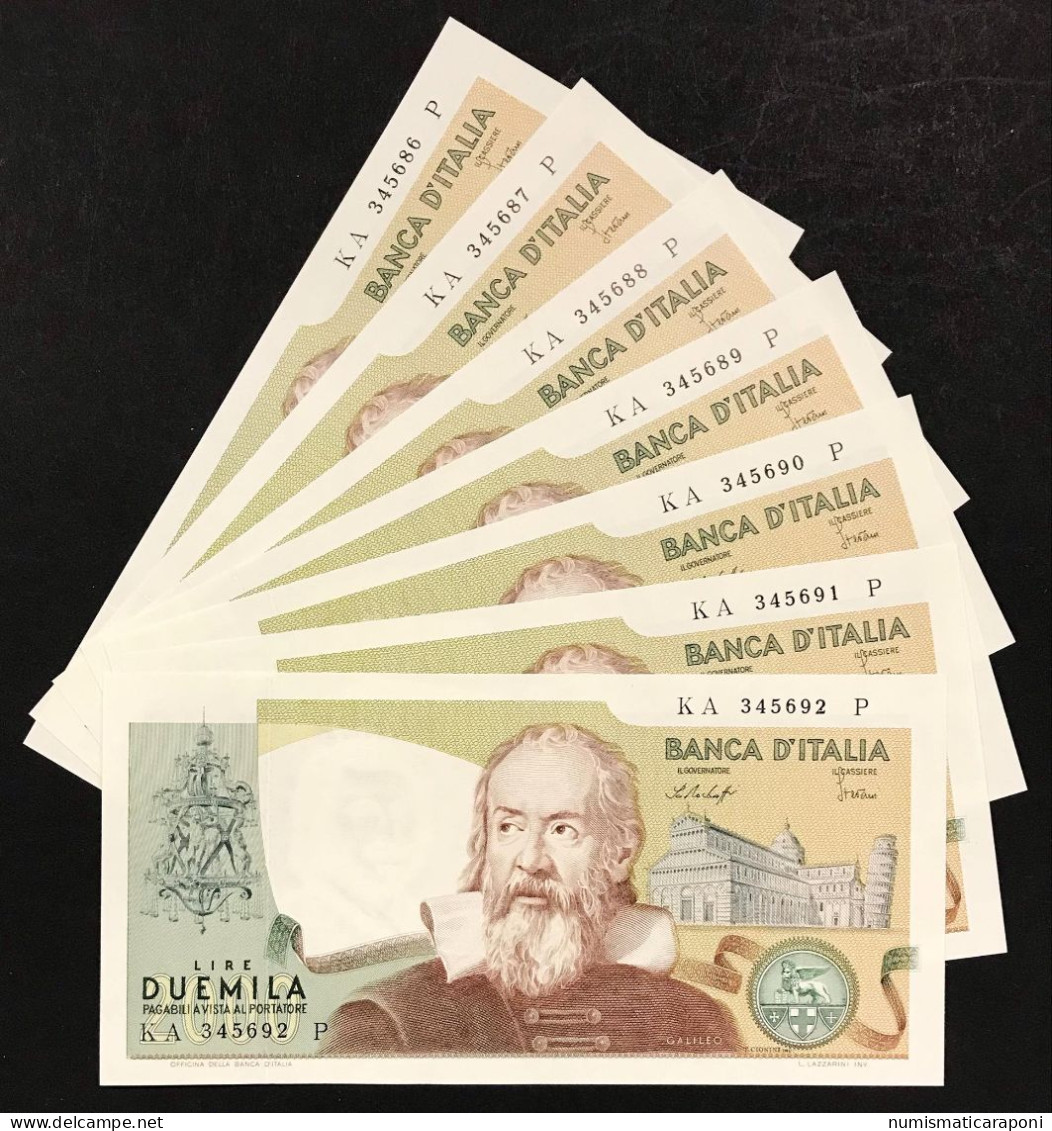 2000 LIRE Galileo Galilei Baffi Stevani 22 10 1976 Fds 7 Es. Consecutiva LOTTO 3421 - 2000 Liras