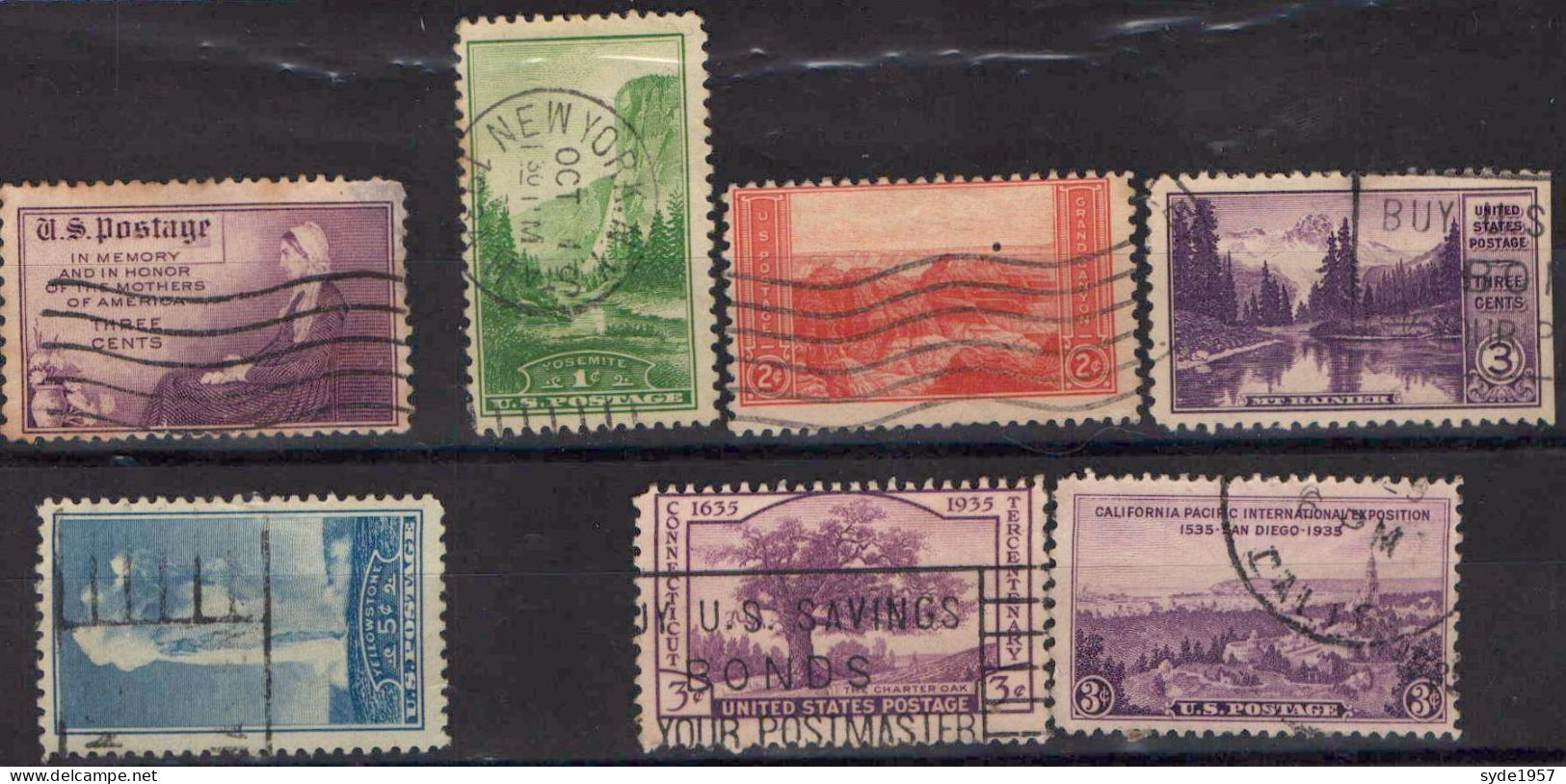 US Postage -1934-1935 7 Timbres Oblitérés, Liste Ci-dessous - Usados