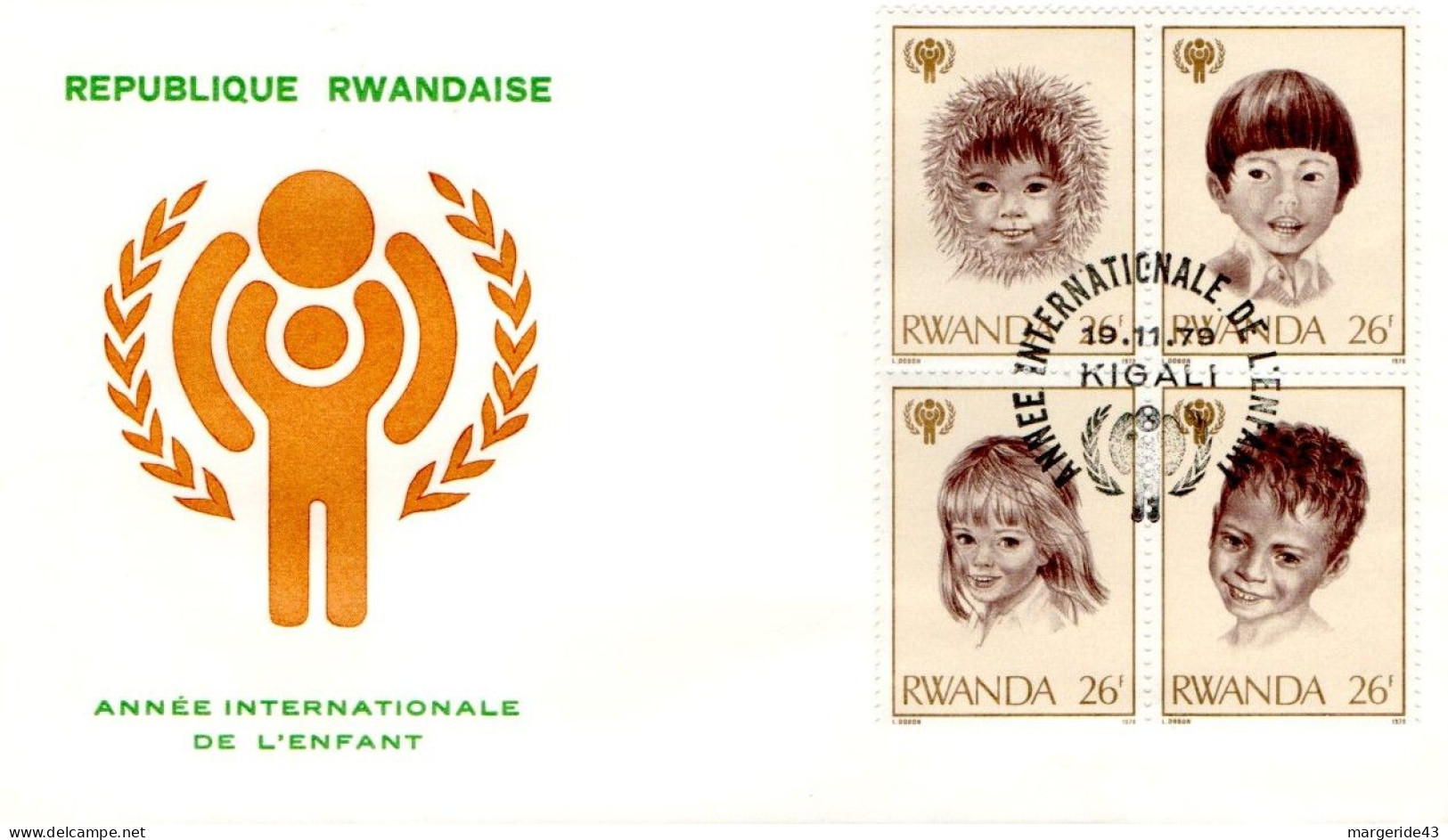 RWANDA FDC 1979 ANNEE INTERNATIONALE DE L'ENFANT - 1970-1979