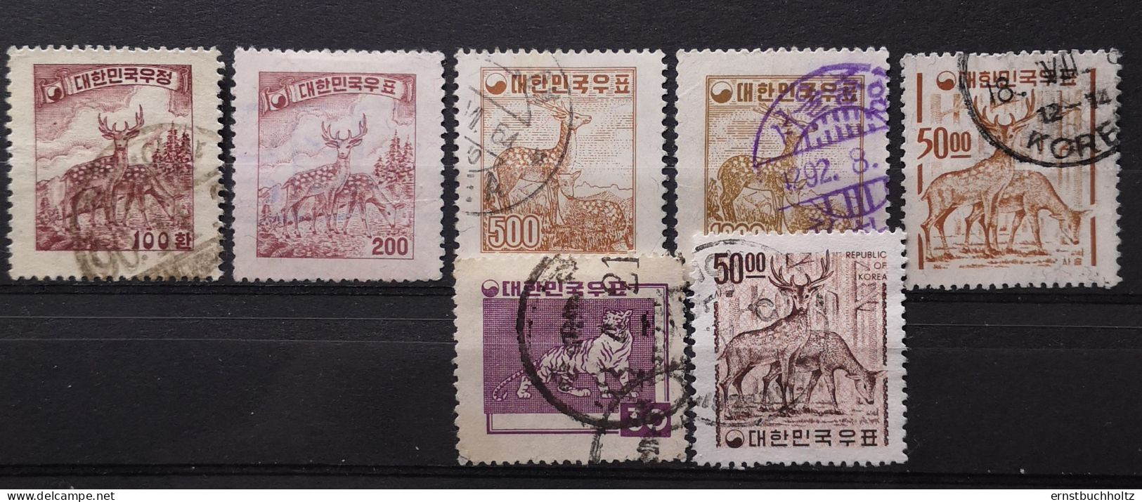Südkorea 1955-1957 Sikahirsch + Tiger Verschiedene Ausgaben! - Corée Du Sud
