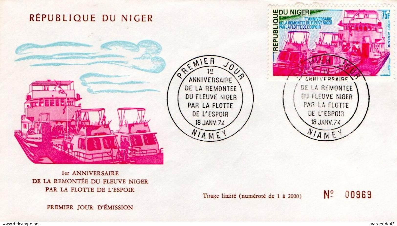 NIGER FDC 1979 REMONTEE DU FLEUVE NIGER 1974 - Níger (1960-...)