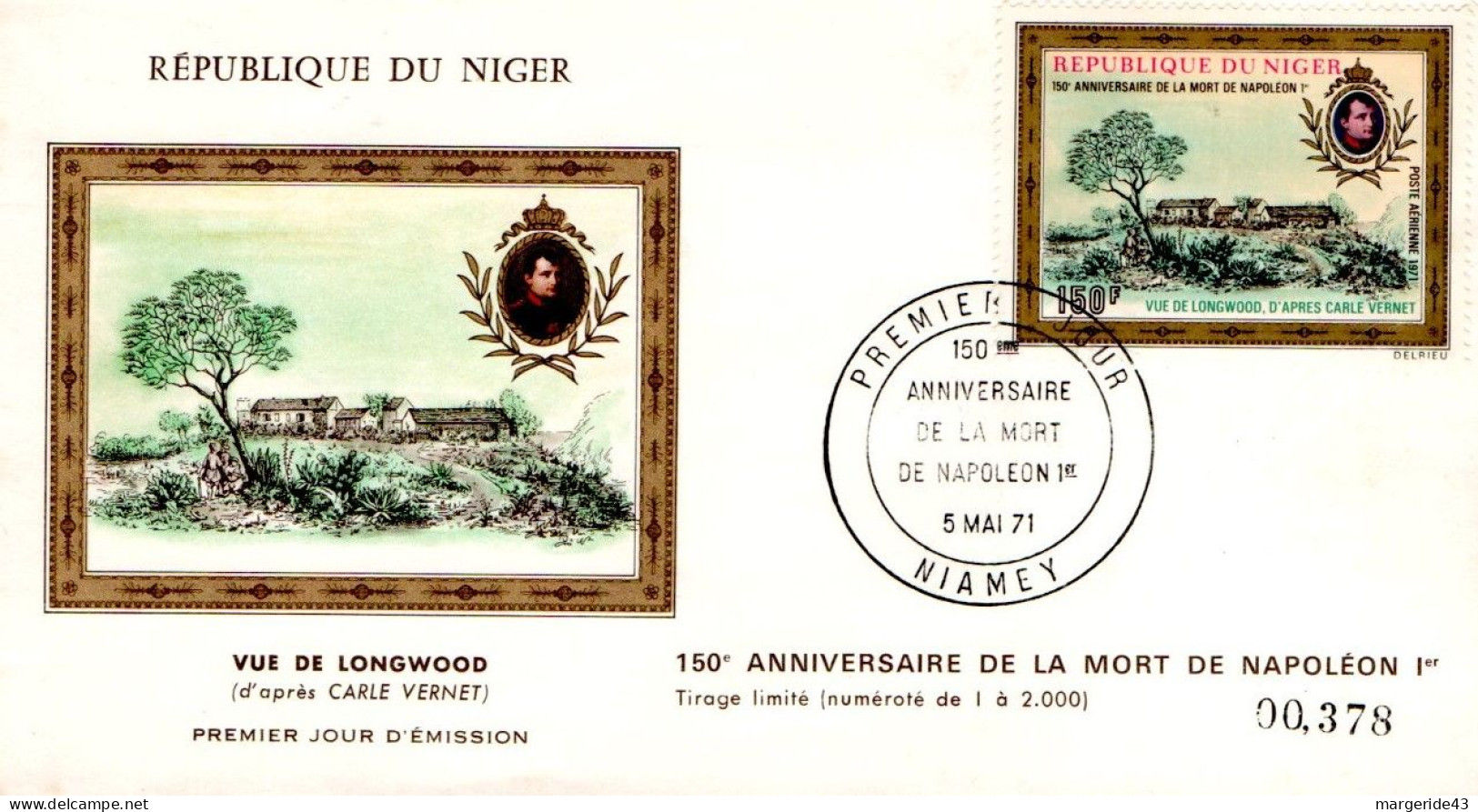 NIGER FDC 1971 150 ANS MORT DE NAPOLEON - Niger (1960-...)