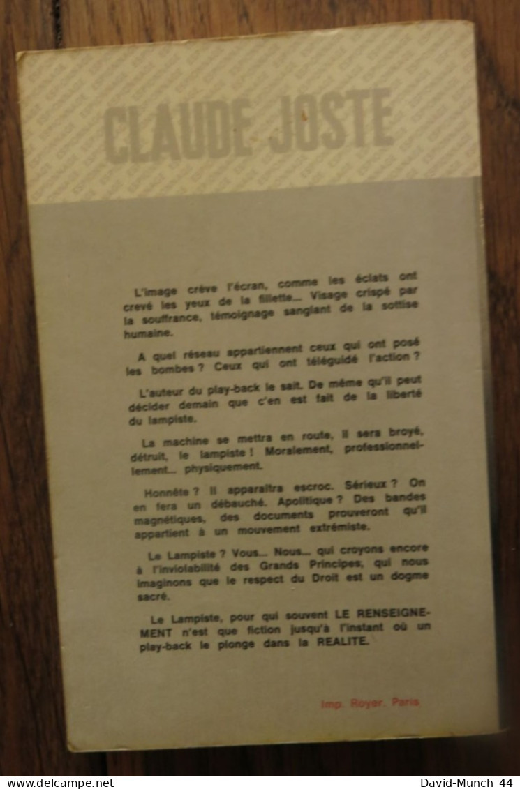 Play-Back Pour Un Lampiste De Claude Joste. Fleuve Noir, Espionnage. 1974 - Fleuve Noir