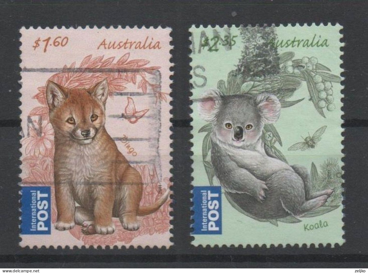 Australia, Used, 2011,  Michel 3580, 3582, Baby Animal - Gebraucht