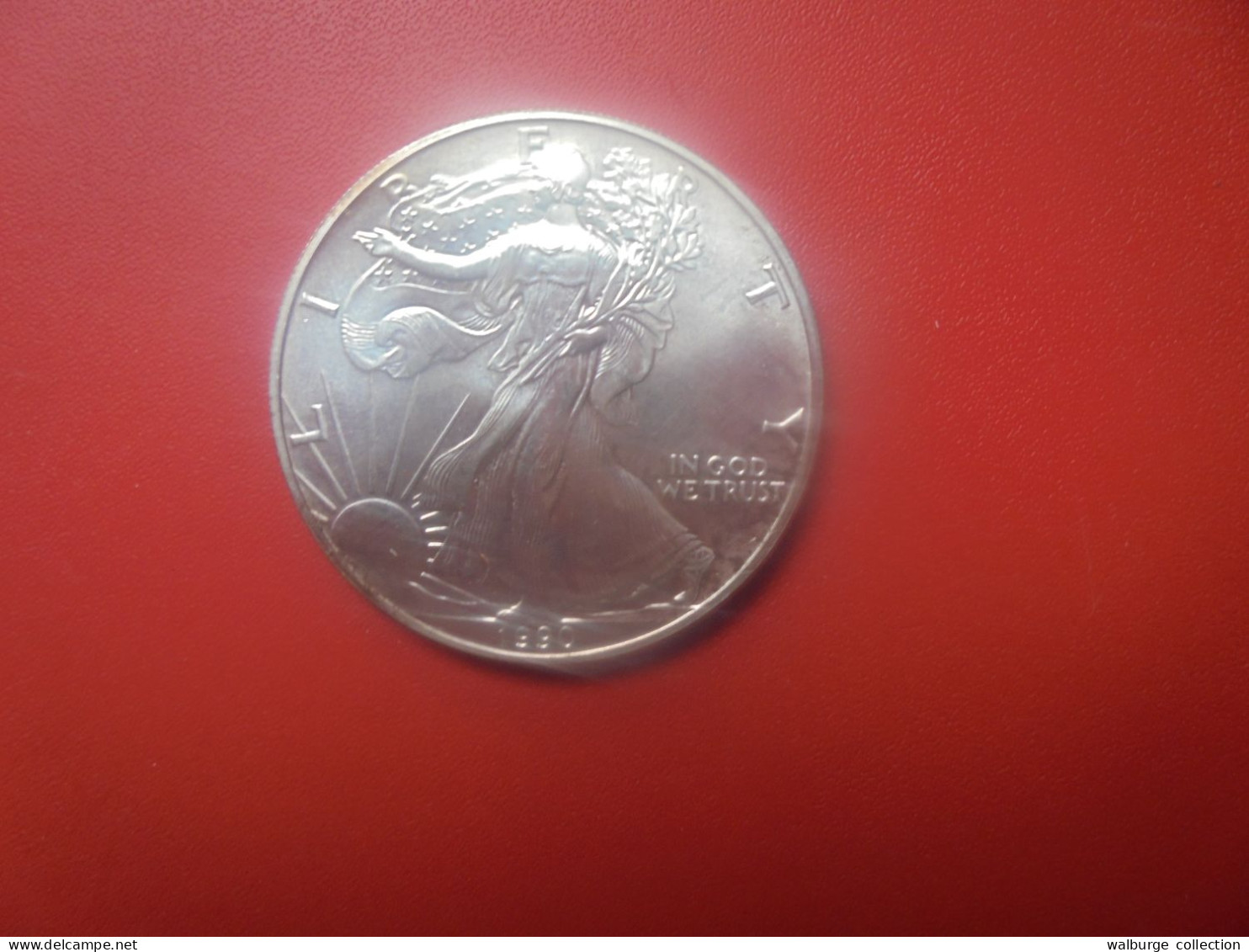 U.S.A "SILVER EAGLE" 1$ 1990 ARGENT PUR 1 ONCE 999/1000 (A.11) - Commemoratifs