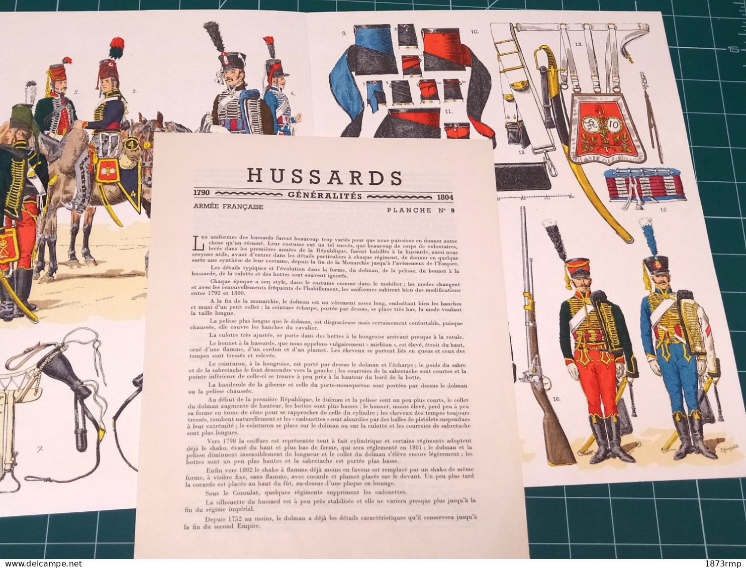 HUSSARDS GENERALITES 1790.1804, PLANCHE N°9 LUCIEN ROUSSELOT 1965, PREMIER EMPIRE - Other & Unclassified