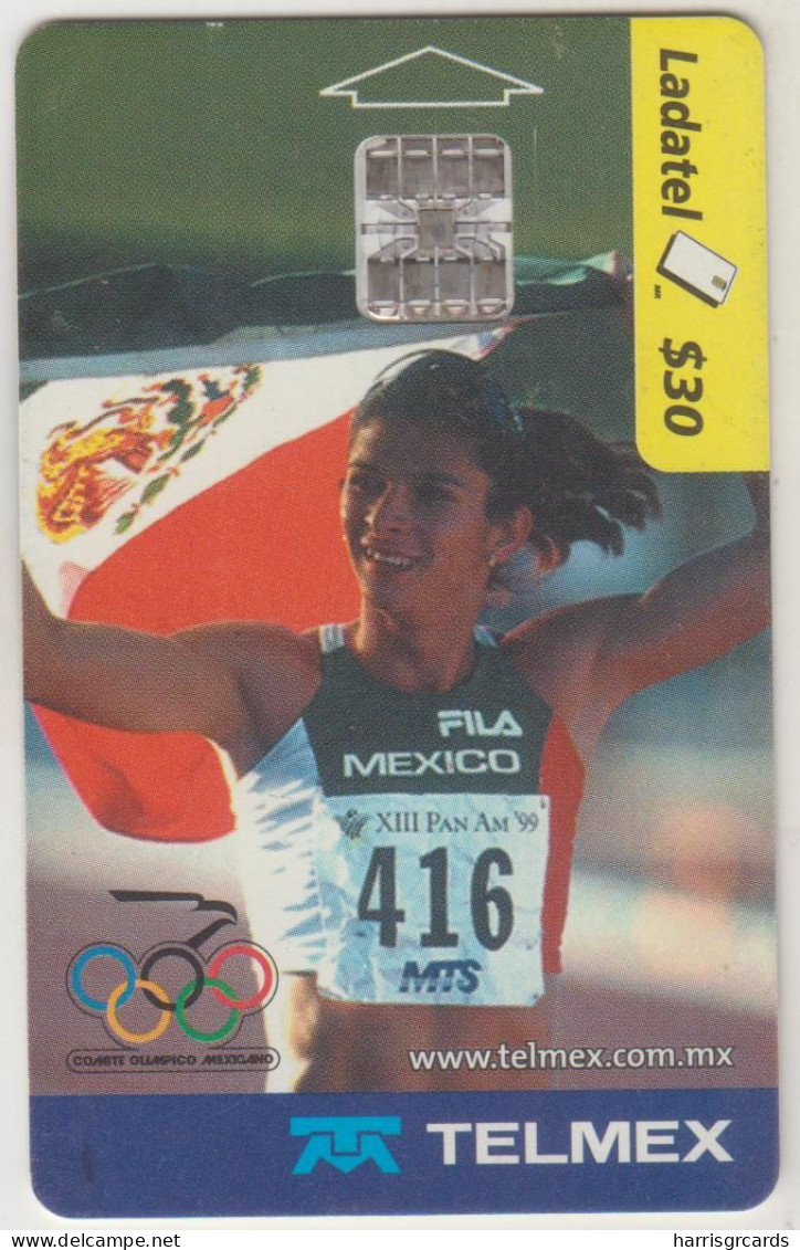 MEXICO - Atletismo Femenino 3/24 , 30 $ Mexican Peso, Chip:SC7 , Used - Mexiko