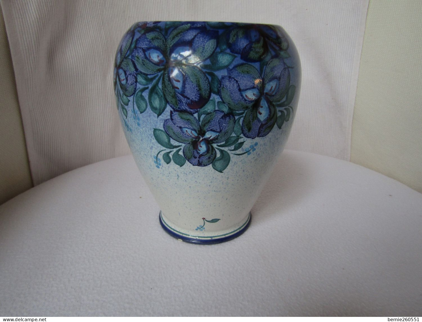 Magnifique Vase Fait Main En Poterie Céramique Signé Siméon - Est (FRA)
