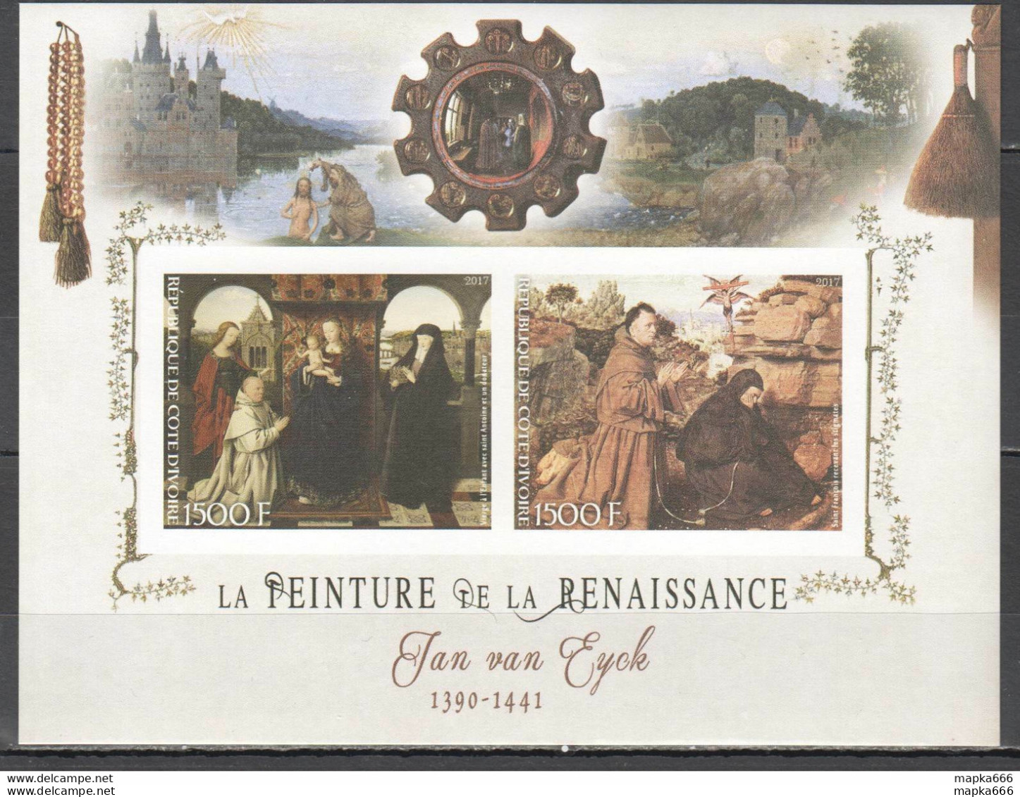 J607 Imperf 2017 Art Paintings Renaissance Jn Van Eyck 1Bl Mnh - Autres & Non Classés