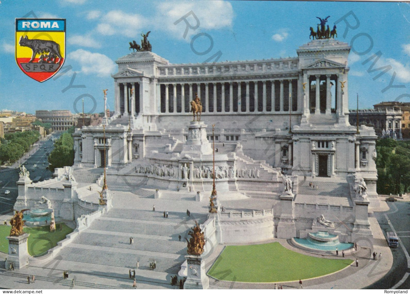 CARTOLINA  C4 ROMA,LAZIO-ALTARE DELLA PATRIA-MEMORIA,CULTURA,RELIGIONE,IMPERO ROMANO,BOLLO STACCATO,VIAGGIATA 1968 - Altare Della Patria