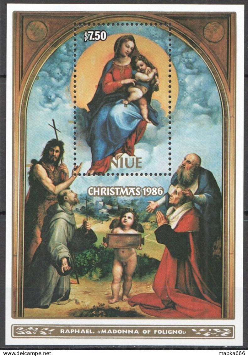 B0106 Niue Art Paintings Christmas 1986 Raphael 1Bl Mnh - Autres & Non Classés