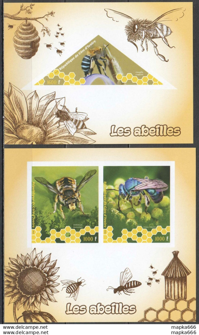 J676 Imperf 2018 Honey Bees Insects Fauna 1Kb+1Bl Mnh - Bienen